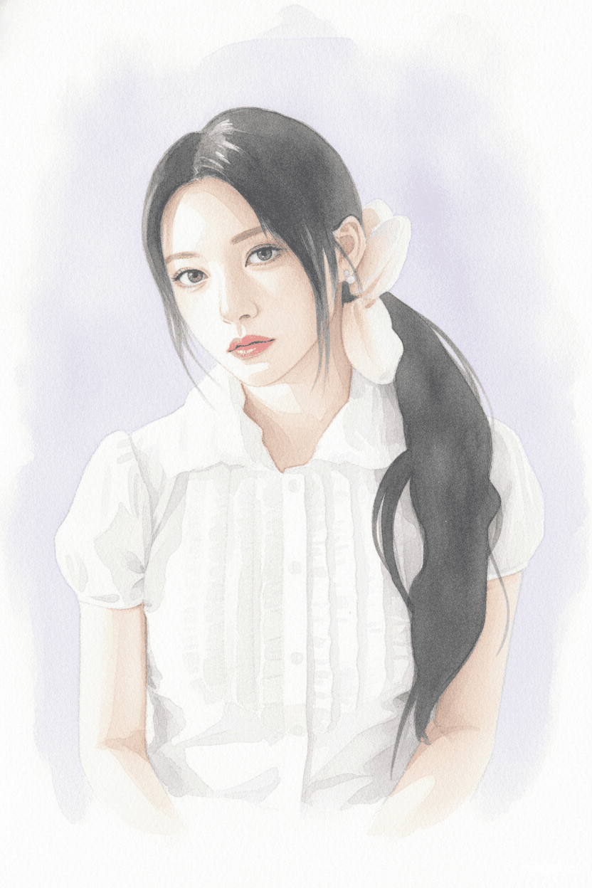 리브(리센느) 수채화 일러스트 — 두루미 매거진 연예인 사주