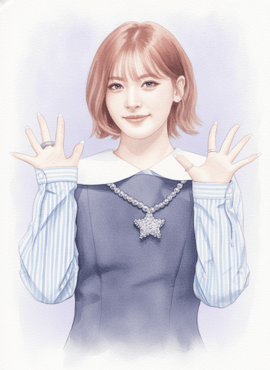 메이(리센느) 수채화 일러스트 — 두루미 매거진 연예인 사주